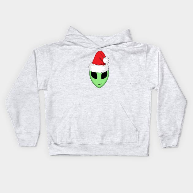 Friendly Alien Santa Kids Hoodie by snknjak